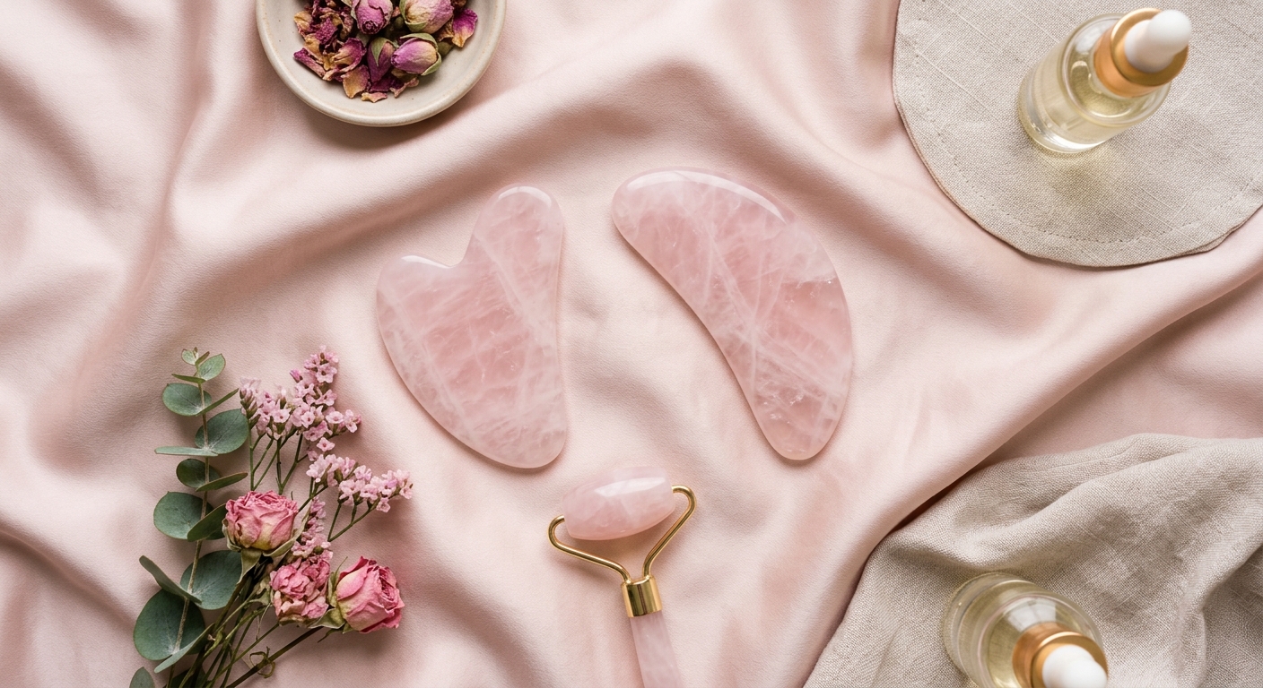Rose Quartz Gua Sha Set — Rose Quartz